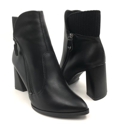 Bota Mississipi Salto Alto Bloco Preta 8501