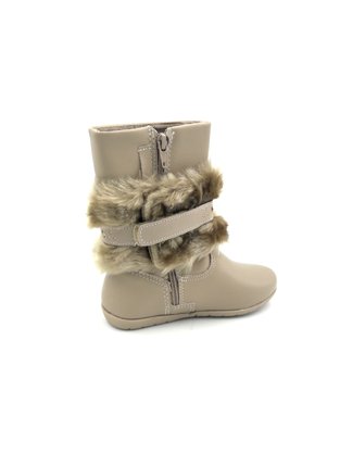 Bota Pampili Menina Caqui Com Pelo 367.117