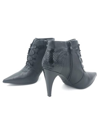 Bota Piccadilly Ankle Boot Preta Salto Alto 749024