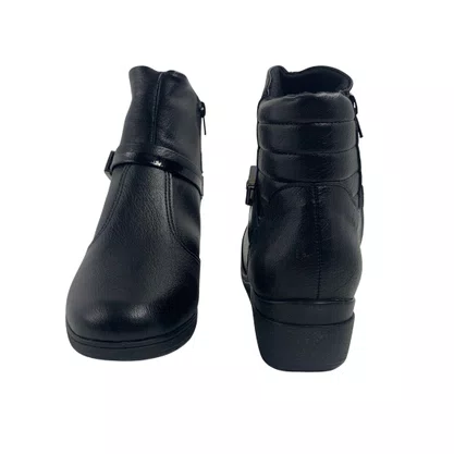 Bota Piccadilly Preta 117136 Cano Curto Anabela Térmica