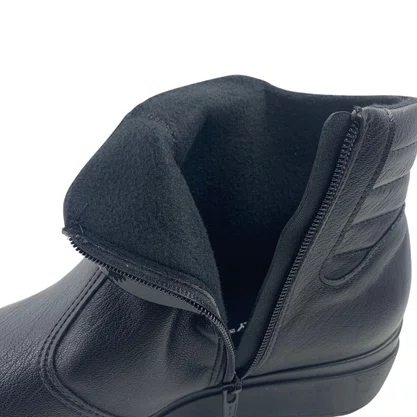 Bota Piccadilly Preta 117136 Cano Curto Anabela Térmica