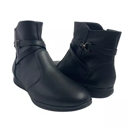 Bota Piccadilly Preta 261042 Cano Curto Sem Salto