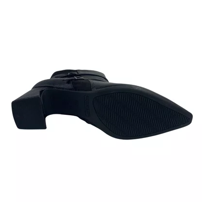 Bota Piccadilly Preta 764030 Cano Curto Salto Bloco