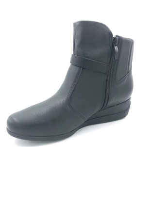 Bota Piccadilly Preta Anabela Forro Térmico 117068