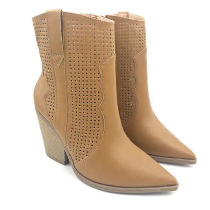 Bota Ramarim Country Caramelo Salto Grosso Bico Fino