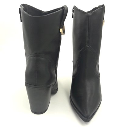 Bota Ramarim Country Preta Salto Grosso Bico Fino
