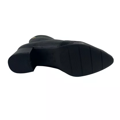 Bota Ramarim Couro Preta 2657101 Cano Curto Bico Fino