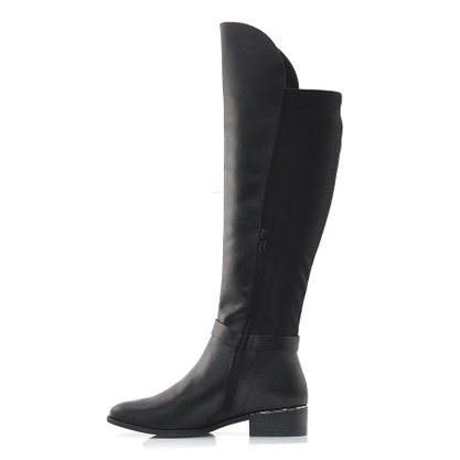 Bota Ramarim Over The Knee Montaria Preta Couro Natura