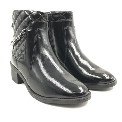 Bota Ramarim Verniz Cano Curto com Corrente Preta 2359103