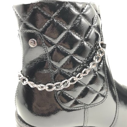 Bota Ramarim Verniz Cano Curto com Corrente Preta 2359103