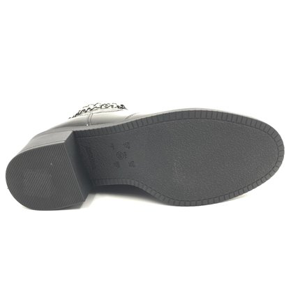 Bota Ramarim Verniz Cano Curto com Corrente Preta 2359103