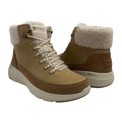 Bota Skechers Glacial Ultra Autumn Days Bege Scotchgard 3M