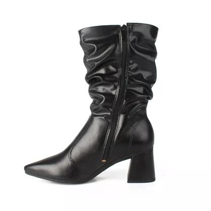 Bota Slouch Dakota Preta D2753 Cano Longo Salto Bloco