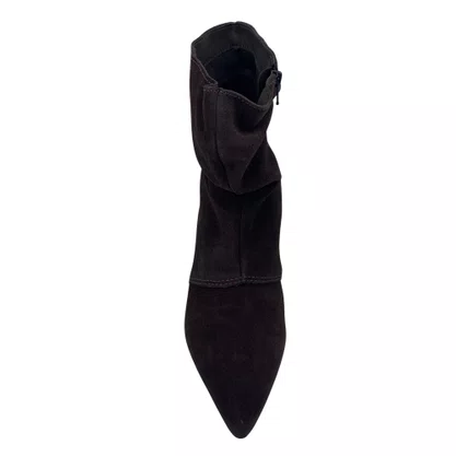 Bota Slouchy Couro Camurça Bottero Marrom 378302 Salto Baixo