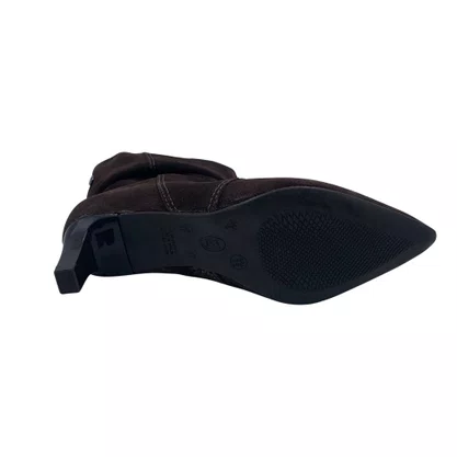 Bota Slouchy Couro Camurça Bottero Marrom 378302 Salto Baixo