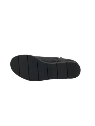 Bota Usaflex em Couro Preta Anabela 0520