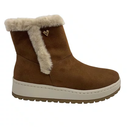 Bota Via Marte Caramelo 25900710 Cano Curto Camurça Pelo