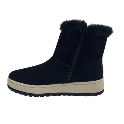 Bota Via Marte Preta 25900709 Cano Curto Camurça Pelo