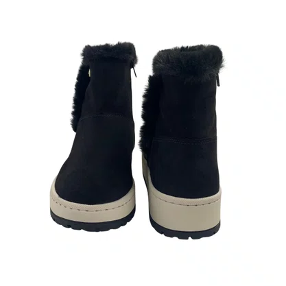 Bota Via Marte Preta 25900709 Cano Curto Camurça Pelo