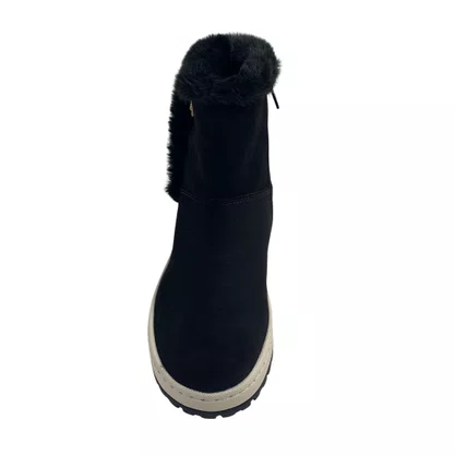 Bota Via Marte Preta 25900709 Cano Curto Camurça Pelo
