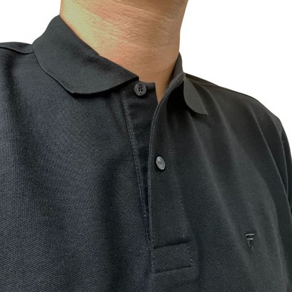 Camisa Fideli Gola Polo Algodão Peruano Preta EXG PR805010