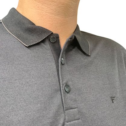 Camisa Fideli Polo Giorno Algodão Pima Preta EXG PR1305156