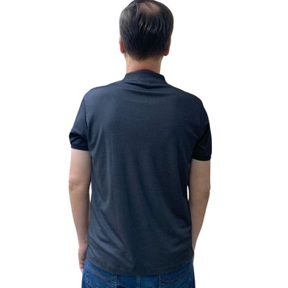 Camisa Fideli Polo Giorno Algodão Pima Preta EXG PR1305156