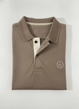 Camisa Polo Masculina Sallo Slim Fit Marrom 4711