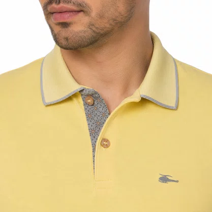 Camisa Polo Masculina Sallo Slim Fit Pérgula 0083 Amarela