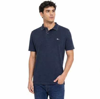 Camisa Polo Masculina Sallo Slim Fit Pérgula 0083 Azul Marinho
