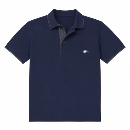 Camisa Polo Masculina Sallo Slim Fit Pérgula 0083 Azul Marinho