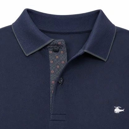 Camisa Polo Masculina Sallo Slim Fit Pérgula 0083 Azul Marinho