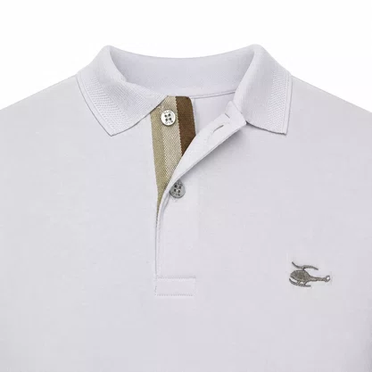 Camisa Polo Masculina Sallo Slim Fit Pérgula Branca 0084