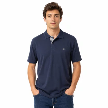 Camisa Polo Masculina Sallo Slim Fit Pérgula Marinho 0084