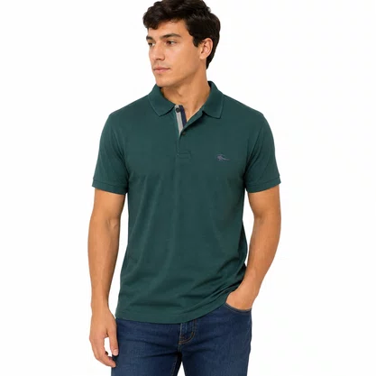 Camisa Polo Masculina Sallo Slim Fit Pérgula Verde 0084