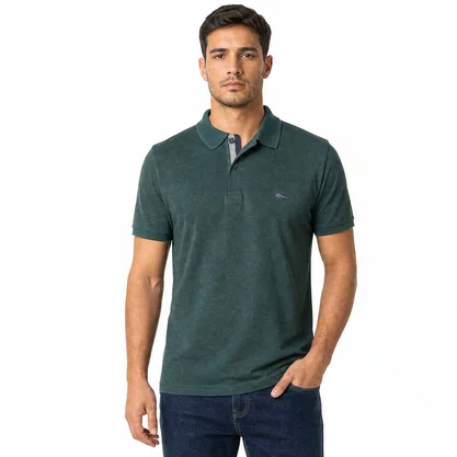 Camisa Polo Masculina Sallo Slim Fit Pérgula Verde 0084