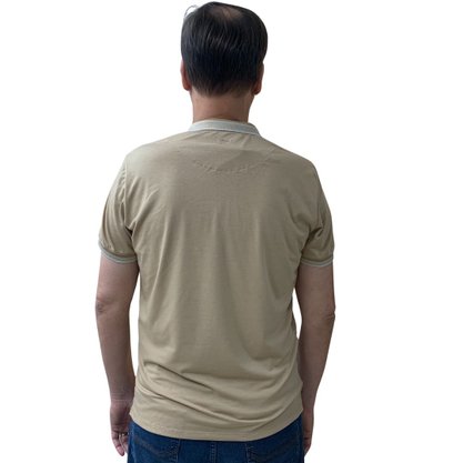 Camisa Sallo Gola Polo Plus Size Bege 7163
