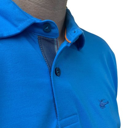 Camisa Sallo Gola Polo Slim Azul 1150