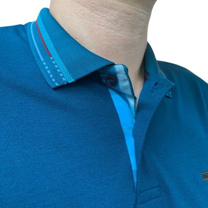 Camisa Sallo Gola Polo Slim Azul 7485