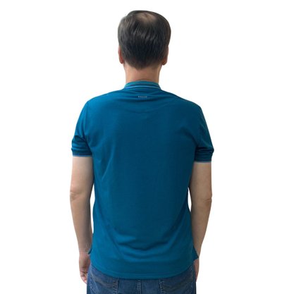 Camisa Sallo Gola Polo Slim Azul 7485