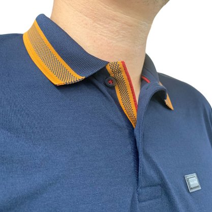 Camisa Sallo Gola Polo Slim Azul Marinho 7163