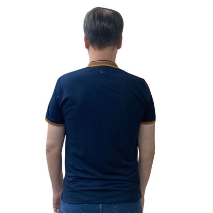 Camisa Sallo Gola Polo Slim Azul Marinho 7163