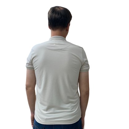 Camisa Sallo Gola Polo Slim Básica Bege 4711
