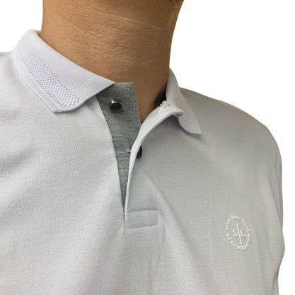 Camisa Sallo Gola Polo Slim Básica Branca 4711