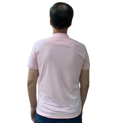 Camisa Sallo Gola Polo Slim Básica Rosa 4711