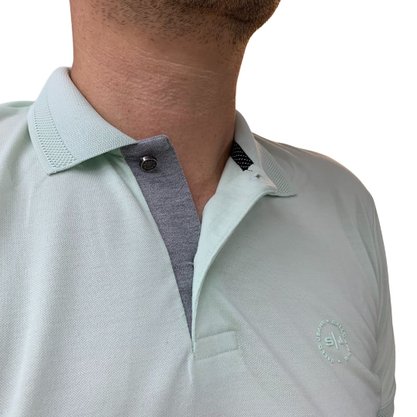 Camisa Sallo Gola Polo Slim Básica Verde 4711