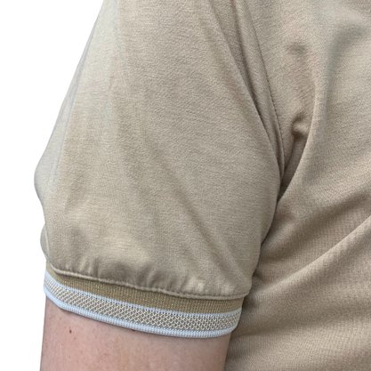 Camisa Sallo Gola Polo Slim Bege 7163