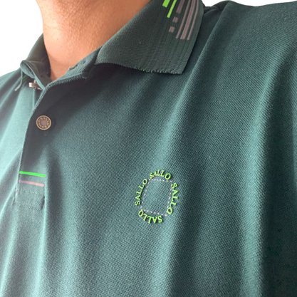 Camisa Sallo Gola Polo Slim Verde 7189