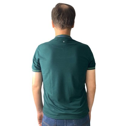 Camisa Sallo Gola Polo Slim Verde 7189