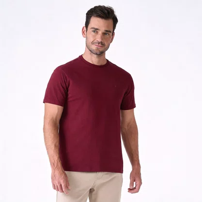 Camiseta Masculina Fideli Slim Bordô TR00405023
